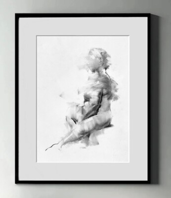 Original expressive figure drawing, A2 size (42x59.4cm) contemporary art