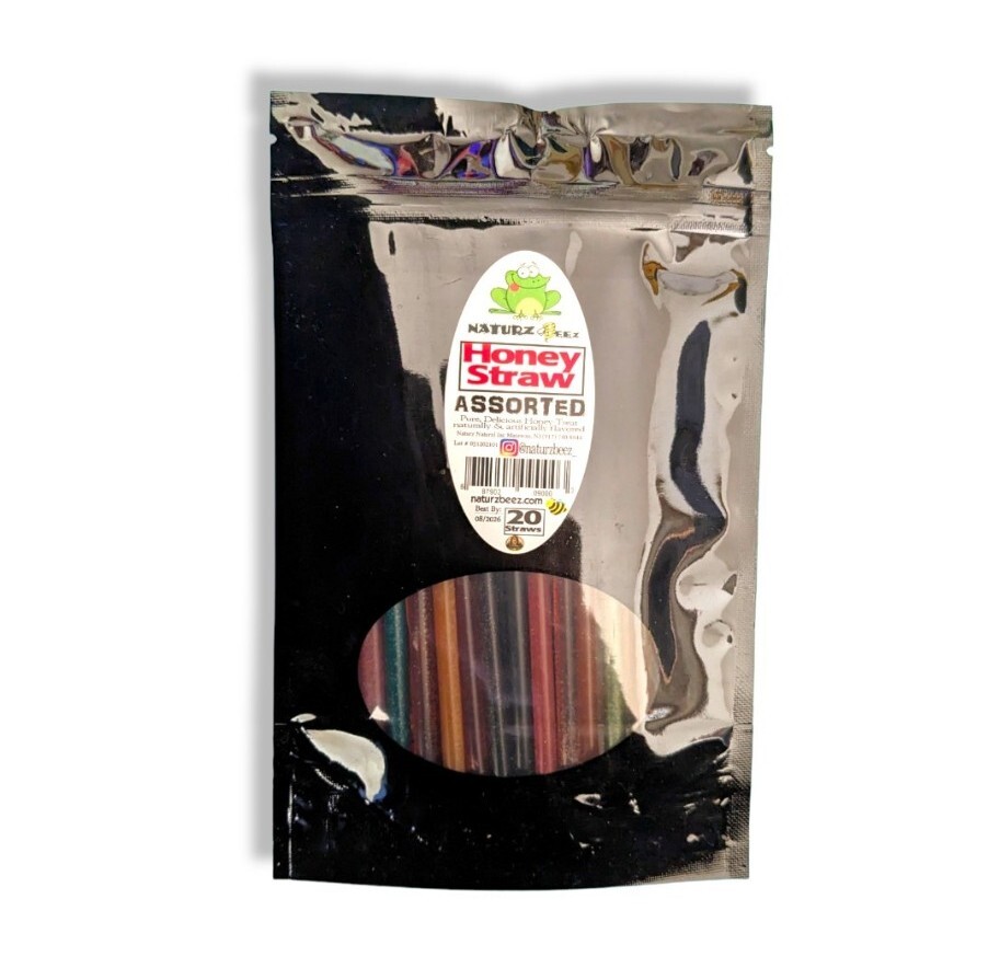 HONEY STICKS 20 Honey Straws KOSHER ASSORTED FLAVORS PURE USA HONEY INSIDE Each