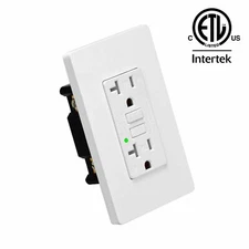 20Amp GFCI Outlet Tamper-Resistant GFI Duplex Receptacles with LED Indicator ETL
