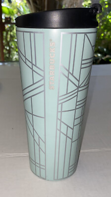 Starbucks Stainless Steel Travel Tumbler Mint Green Geometric Designs