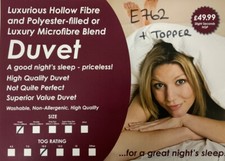 JOB LOT 1 X 10.5 TOG SINGLE DUVET AND TOPPER MICROFIBRE  DUVET HIGH QUALITY J14