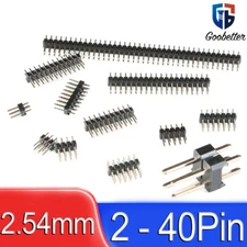 Pin Header 2-40 Pin Straight Male Double Row 2.54mm  0.1" Strip Breadboard PCB