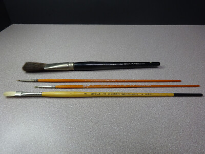 Delta's Artist Paint Brushes Size 1, 2 & 3 Styles 170, 775 & 505, Lot of 4, VTG