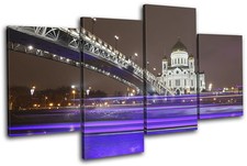 St Paul's London Night Landmarks MULTI CANVAS WALL ART Picture Print
