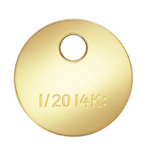 5 14K Gold Filled Round Quality Tags for Extension Chain End 4mm Disc Charm