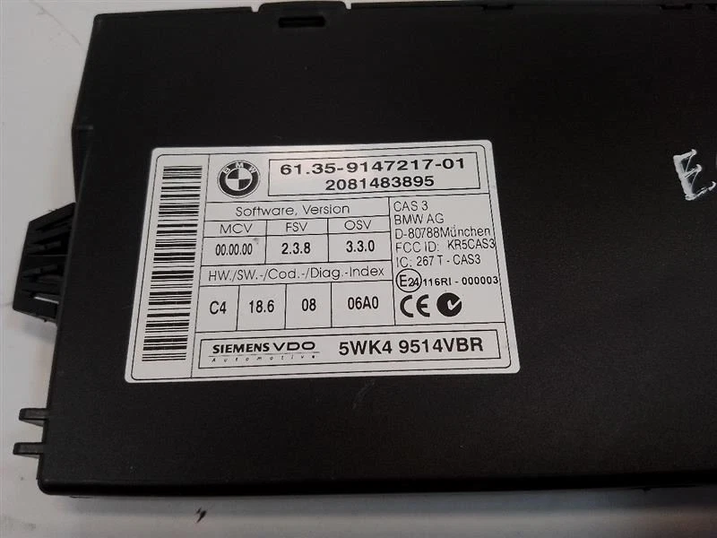 61359147217 Chassis ECM Theft-locking from 2008 BMW 528I 11133937 - Image 2 of 4