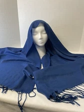 Royal Blue Pashmina Brand Shawl Wrap Or Scarf New 64 x 25