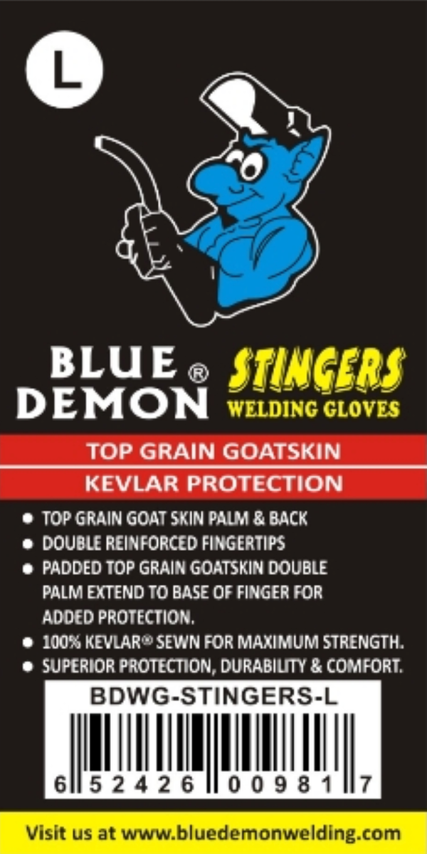 BLUE DEMON STINGERS HEAVY DUTY TIG GLOVES SIZE LARGE