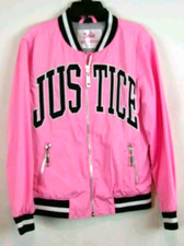 Justice Light Weight Pink Full Zip Jacket Girl's/ Kid's Size 6/7 100 Polyester