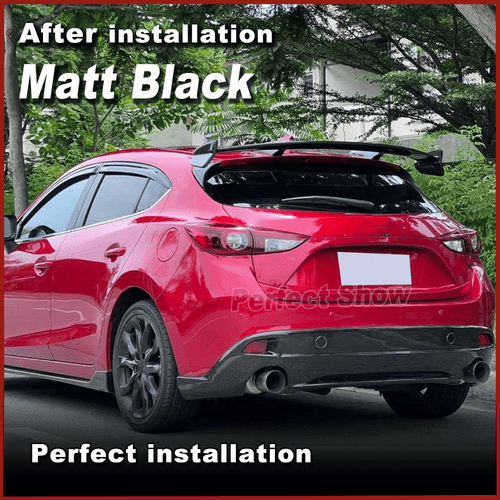 Spoiler cruscotto nero opaco spoiler labbro adatto per Mazda 3 Axela coda spiovente 14-19 - Foto 4 di 10