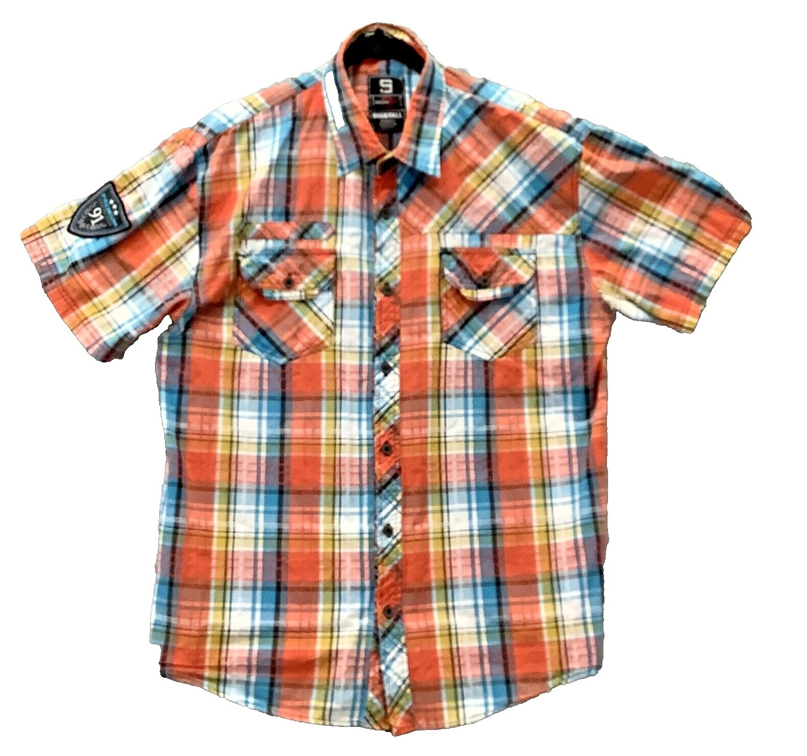 Southpole Big & Tall Short Sleeve Casual Button-Down Shirts for Men