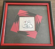 Hans Innemee Professional Framed Print & Painted Mouse Unsigned Red & Black Mat