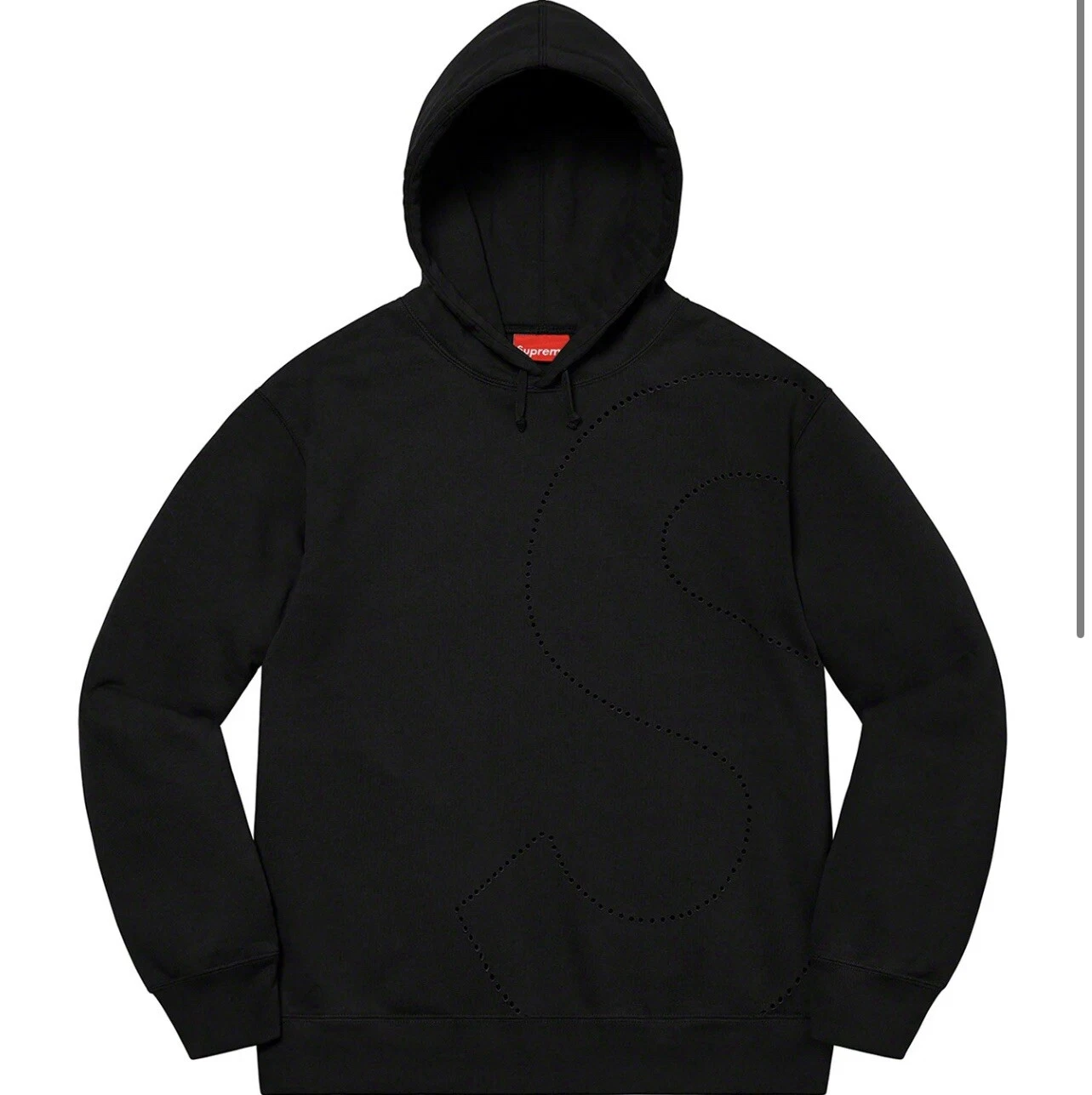 Sweat à capuche logo SUPREME « Laser Cut S », noir   XL, 100 % AUTHENTIQUE, RETIRÉ, NEUF dans son emballage