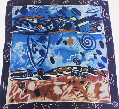 Vintage Foulard 100% Reine Seide Soie Silk Anni 80 Multicolore 84cm x 90cm (814)