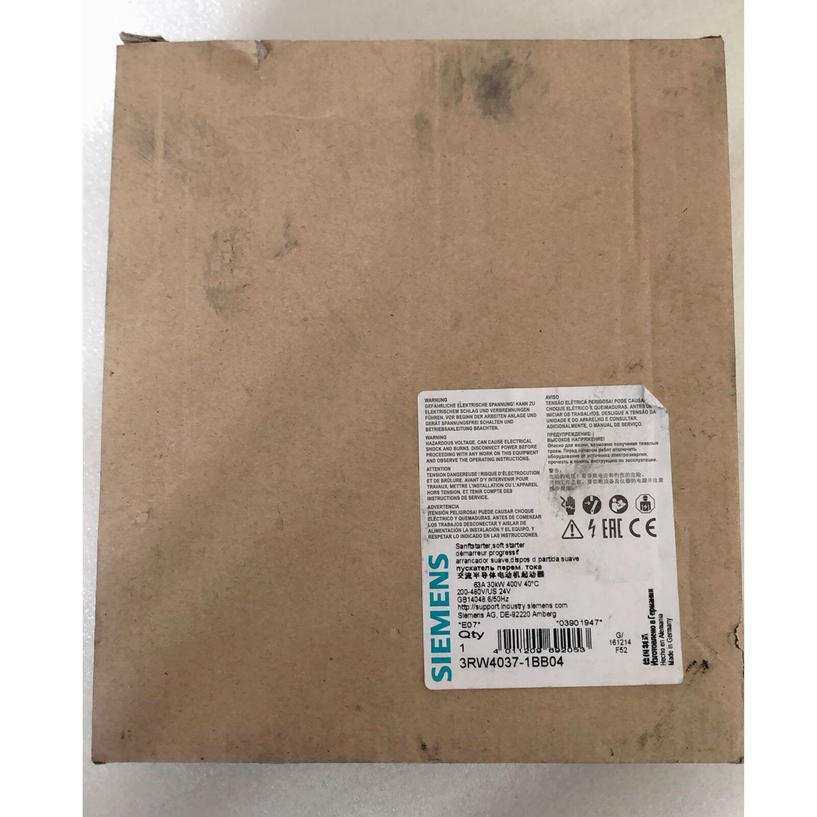 NEW 3RW40371BB04 Soft Starter 3RW4037-1BB04 One year warranty #F8
