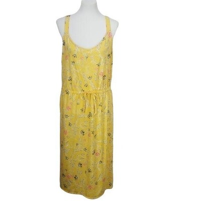 West Loop Yellow Floral Printed Tropical Size XL Sun Dress