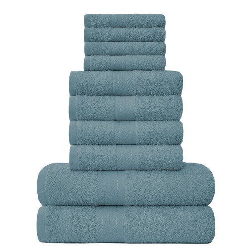 Luxurious 100% Cotton 10 Piece Towel Bale Set - Extra-Absorbent Towels Sets - Picture 19 of 20
