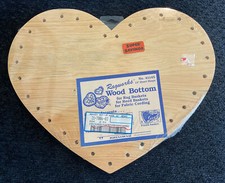 NEEDLE BASKET BOTTOM - SOLID WOOD BOTTOM 12  Heart New By Ragworks