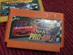 Famiclone Pro Am 2 - Race games rare 2 cartridges FC Famicom Pegasus