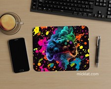 Mouse Pad 023 "Neon and Smoke" - Multicolor MICKLAT Computer Gift Accessories