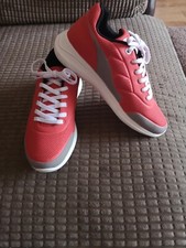 Women's UK3 Henselite Lace Up Trainer Red, White & Grey
