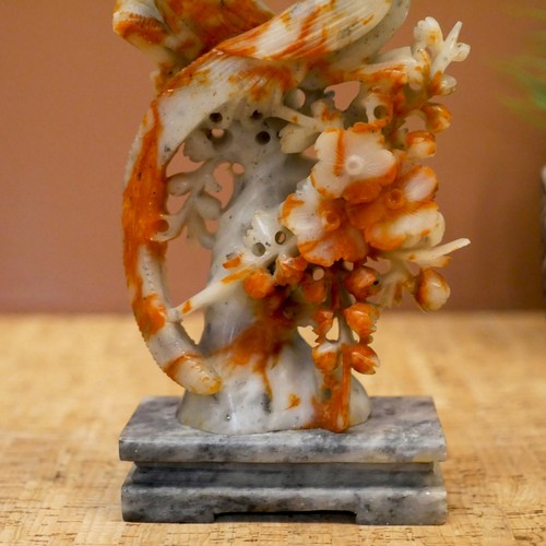 Chinese Natural Shoushan Stone Lovebirds Rooster Statue Sculpture Decor Set - Picture 4 of 10