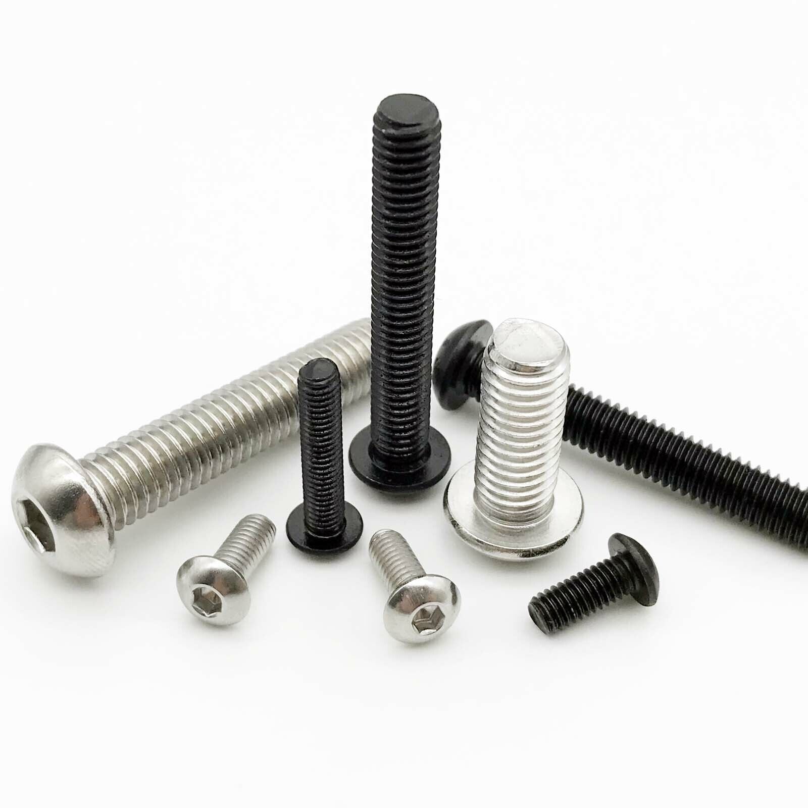 10/50x M2 M2.5 M3 M4M5M6 Hex Allen Hexagon Socket Button Head Screw Bolt ISO7380
