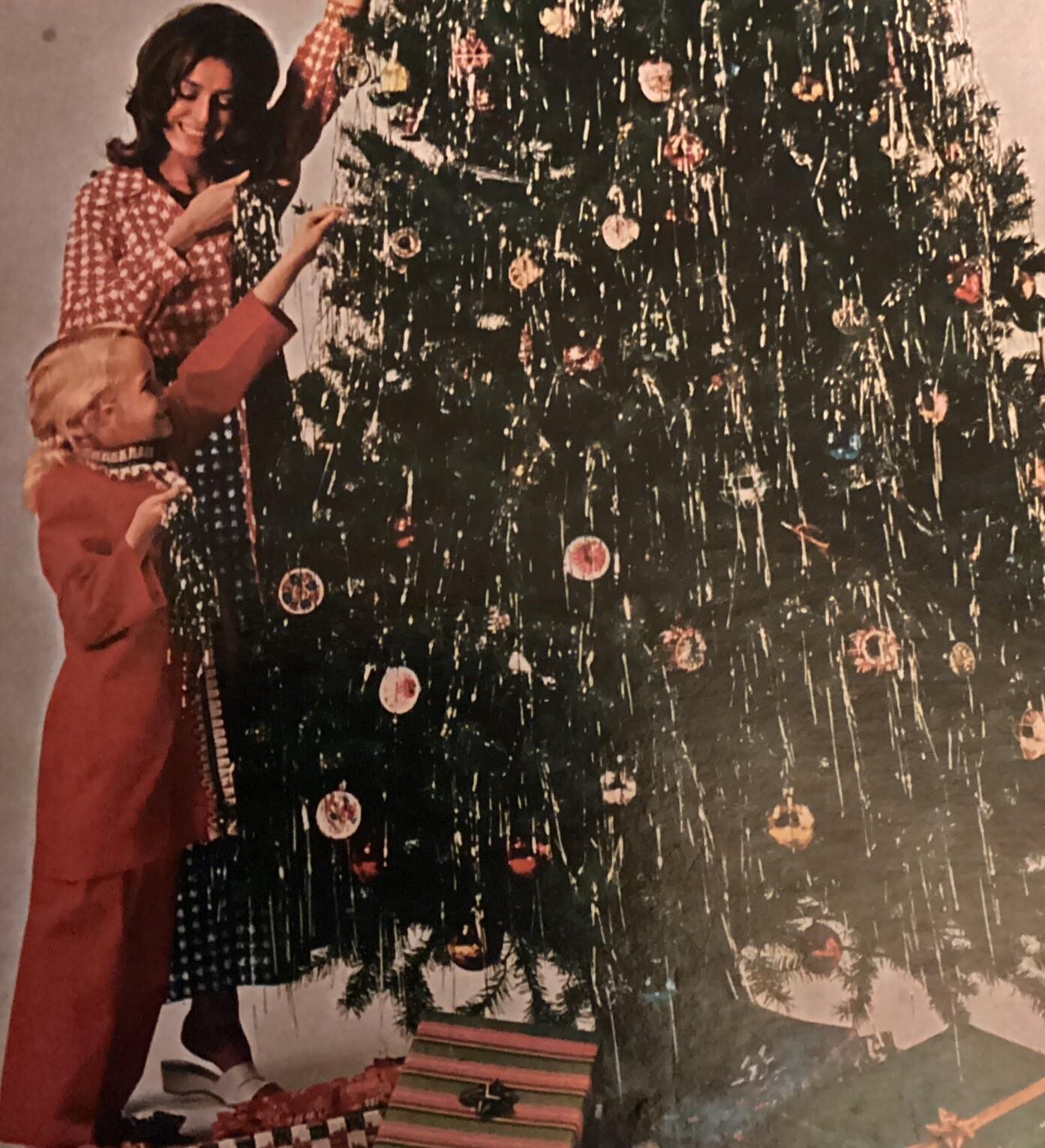 Vintage Christmas Tree Silver Tinsel 1000 18