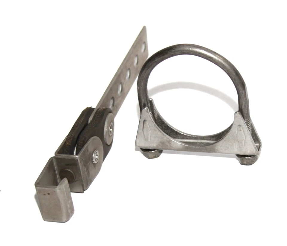 1 CONJUNTO Suspensión de abrazadera giratoria de 360° para tubo de escape de alta resistencia + Abrazadera de perno en U de 2,5" Foto 2 de 4