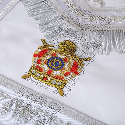 Handcrafted Masonic DeMolay Apron 100% Lambskin with Master Mason Emblem on Flap - Picture 2 of 6
