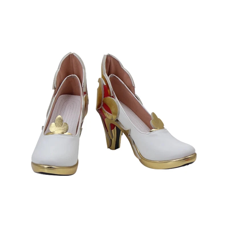 Honkai Impact 3 Elysia Blanco Dorado Zapatos con disfraces 9 cm Tacones Altos Zapatos de Rendimiento Foto 2 de 4