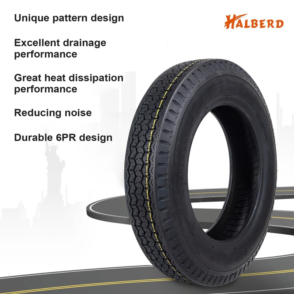 WANDA 4.80-12 Trailer Tires Set Of 3 - 6PR Load Range C For Boat & Motorcycle Trailers