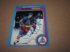 JACK VALIQUETTE SIGNED AUTOGRAPHED 1979 TOPPS HOCKEY CARD # 229 ROCKIES