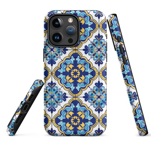 Blue Kashi Tiles MagSafe Tough Case for iPhone - Picture 9 of 13