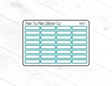 1043-7~~Turquoise Stitched Box Planner Stickers.