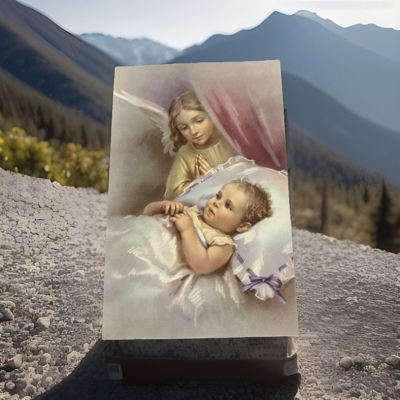 New Guardian Angel Looking In On Baby Print 3.5x 5.5”