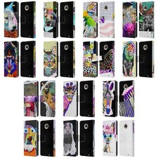 OFFICIAL MICHEL KECK ANIMAL COLLAGE LEATHER BOOK WALLET CASE FOR MOTOROLA PHONES