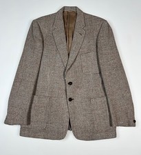 Harris Tweed 100 Wool Hand Woven Houndstooth Flannel Brown Men's Sz 42 Blazer