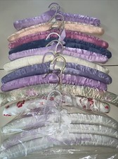 Lot of 13 Multiple Colors Satin Padded Clothes Hangers