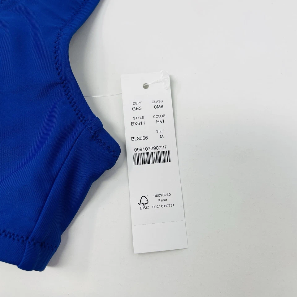 Blusa de biquíni J Crew feminina tamanho médio herança gola redonda azul BX611 US$ 75 2732 - Imagem 4 de 4