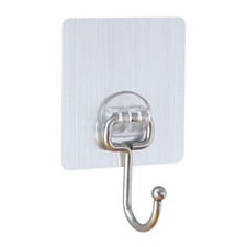 2 PC Self Adhesive Single hook Towel Holder Hanger Wall Mount Kitchen Bathroom