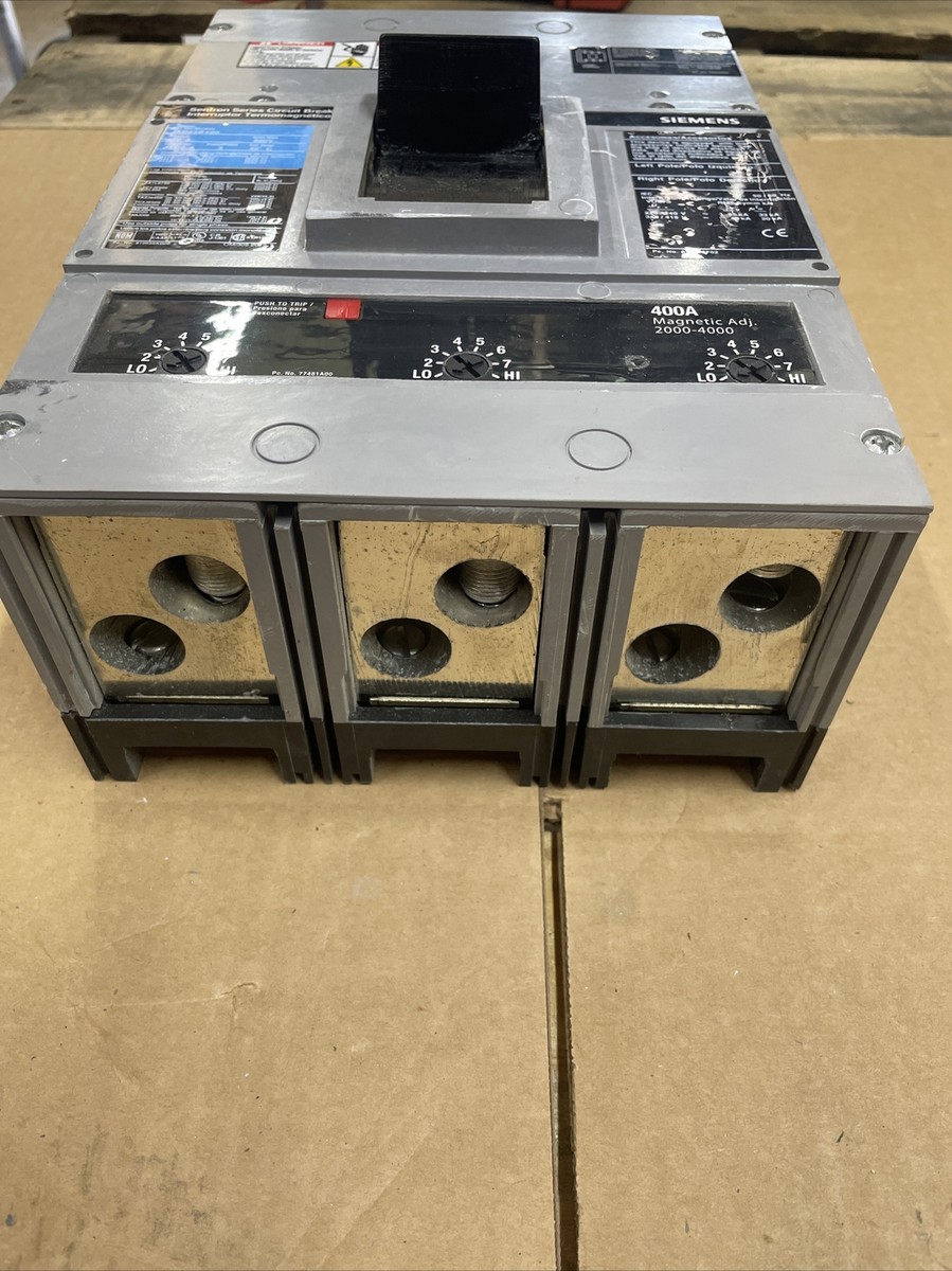 1) Siemens JXD63B400 400A 600V 3 Pole Molded Case Circuit Breaker