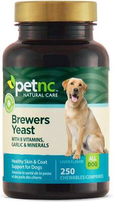 Brewers Yeast Garlic Vitamins Minerals Dog Skin Coat Health Support, 250 Chews