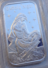 1 oz. O HOLY NIGHT art bar sealed .999 fine silver 112.41 per troy oz