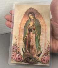 Jumbo LAMINATED Lady of Guadalupe Prayer Virgen de Guadalupe Holy Card Catholic