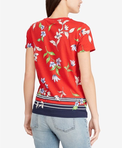 Lauren Ralph Lauren Women's Summer Floral Short Sleeve Top Tee Shirt Size S - Picture 3 of 3