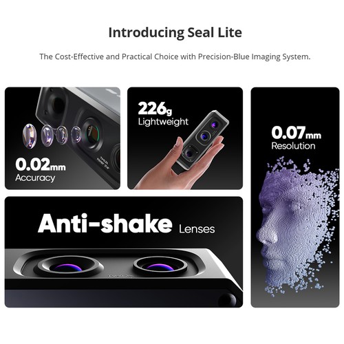 Escáner 3D 3D Makerpro Seal Lite 10FPS Velocidad de escaneo Anti-vibración para modelo 3D D0T2 - Imagen 2 de 12