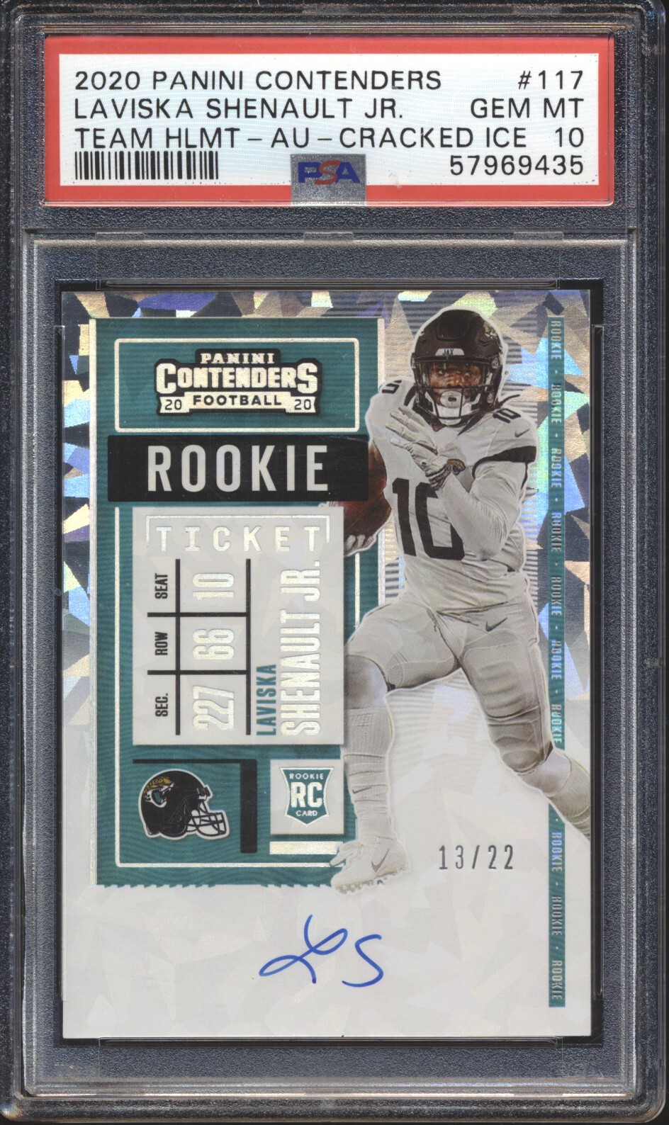 Laviska Shenault Jr. Panini Contenders #117 Variation Autograph Cracked Ice
