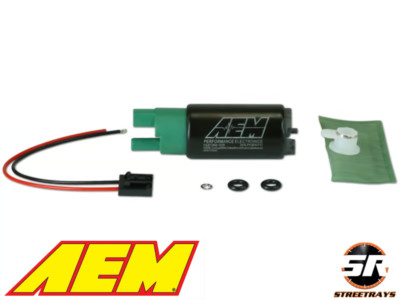 AEM 340lph E85-Compatible High Flow In-Tank Fuel Pump 65mm Offset Inlet (NEW)