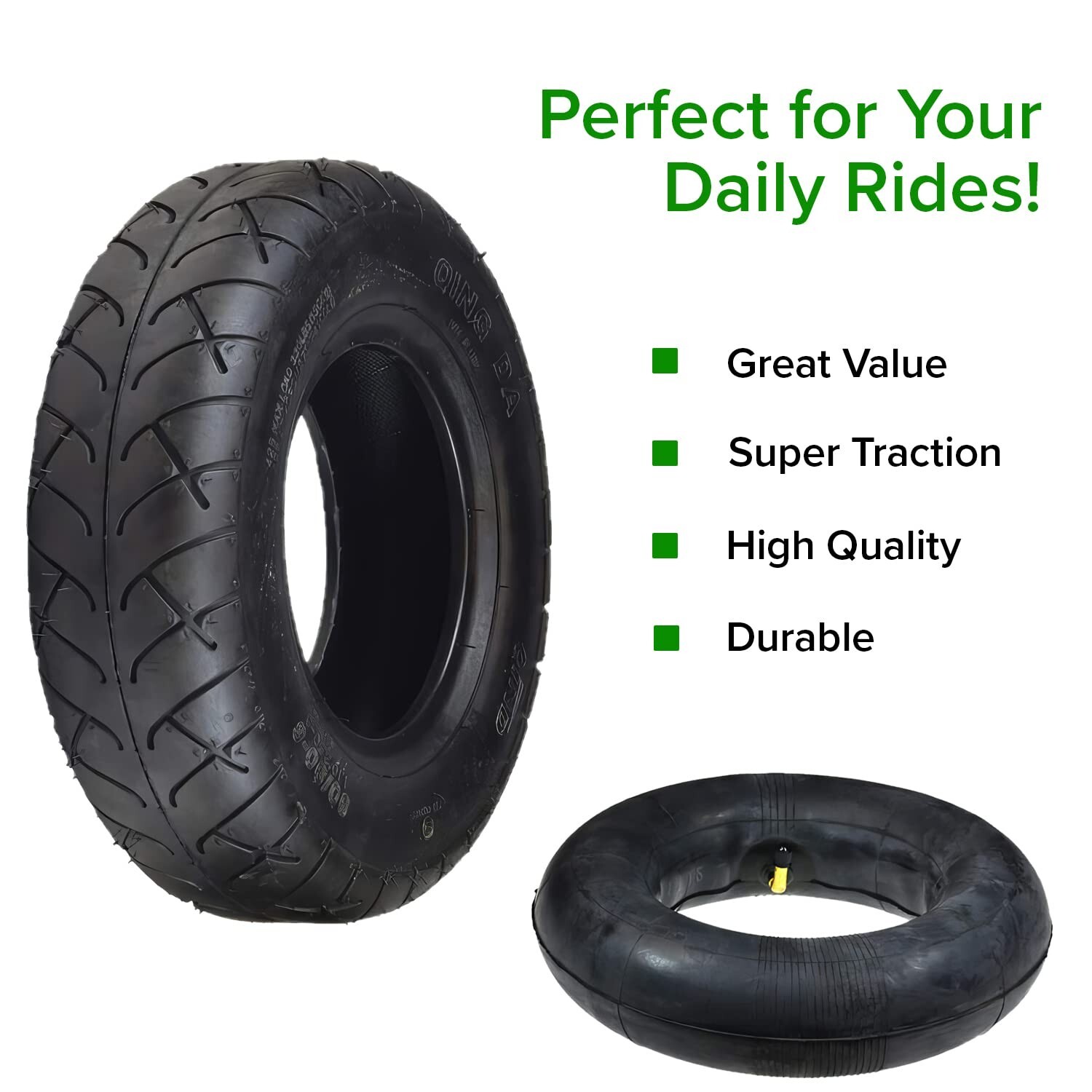 AlveyTech 4.10/3.50-6 (300/70-6 Alternative) Tire and Inner Tube Set - Replac...